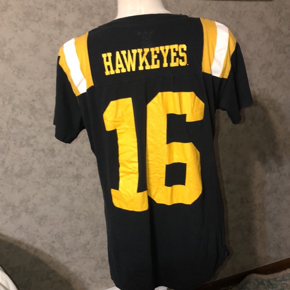 Pro Edge by Knights Apparel 100% Cotton SS V-Neck T Shirt Black Iowa Hawkeyes 16 - Picture 6 of 6